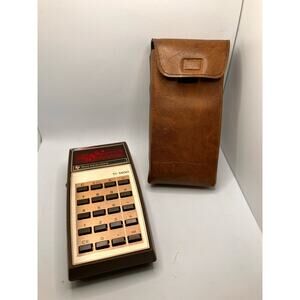 Vintage Texas Instruments TI-1400 Battery Operated Calculator w Case *for parts*